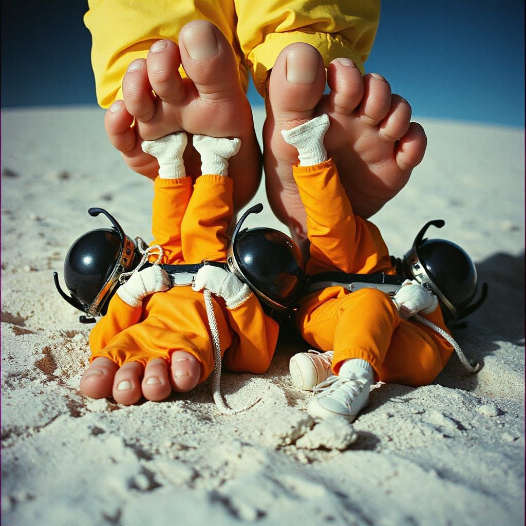 Astronauts Trapped Under Giant Toes in Dreamscape