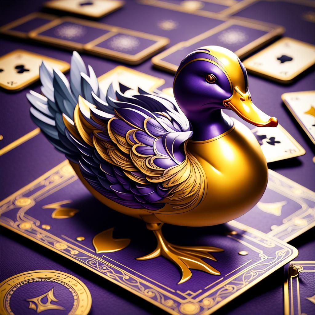 Duck Plays Cards: Dark Fantasy Art in 8K