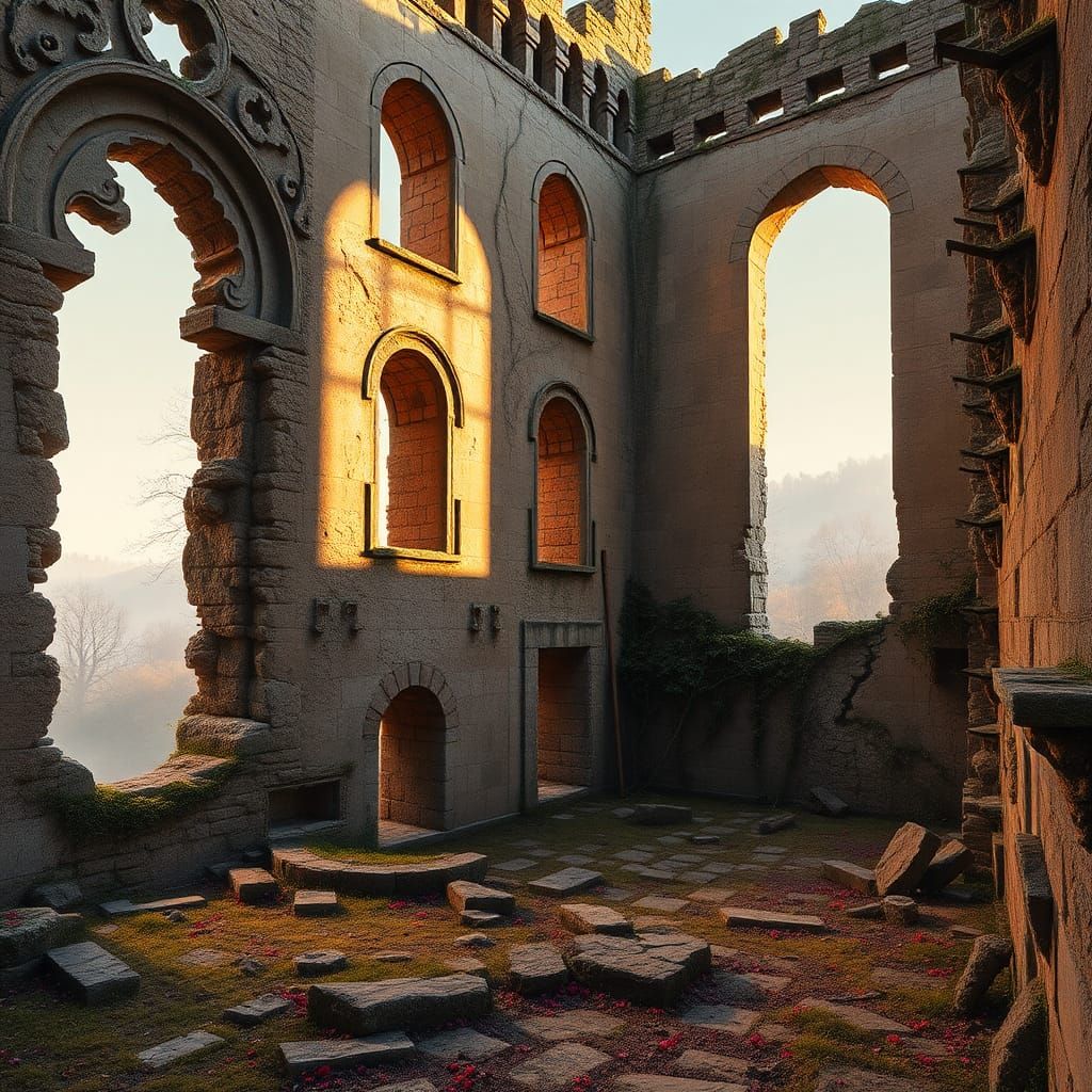 Heidelberg Castle Ruins: Photorealistic Architectural Render...