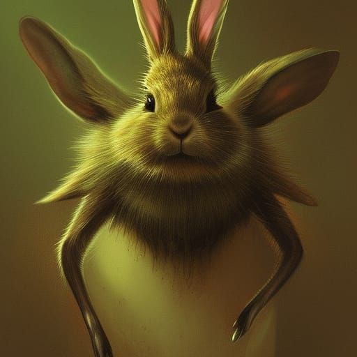 Sinister Rabbit in Toxic Swamp, Dark Fantasy Art