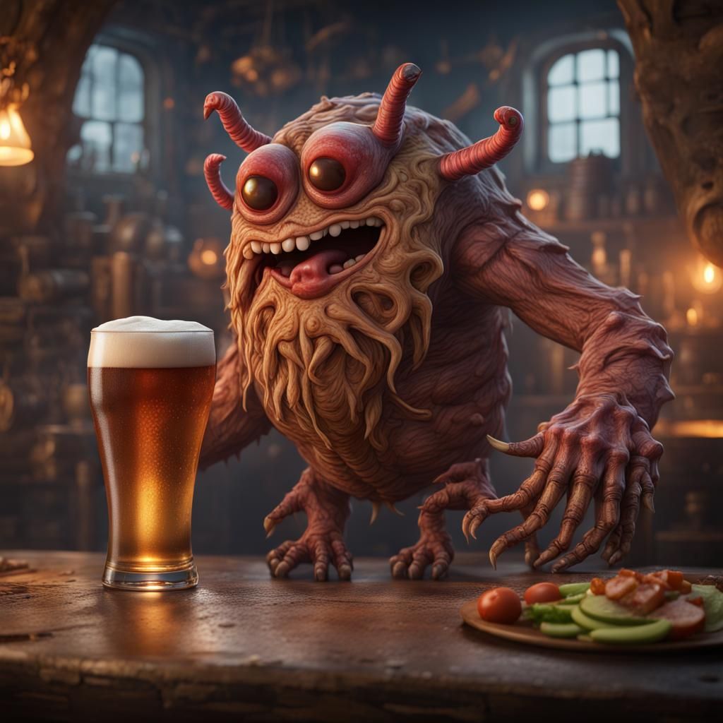 The Kebab Monster Needs It's Beer !