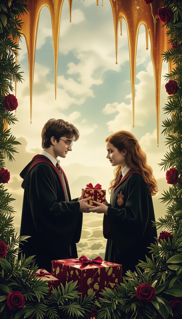Harry and Ginny's Festive Gift Exchange: A Hyperrealistic Sc...