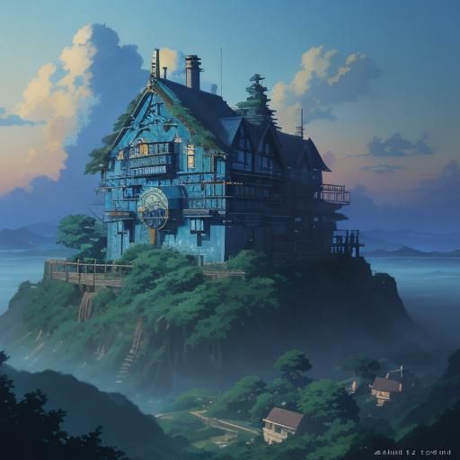 Anime Key Visual in Studio Ghibli Style