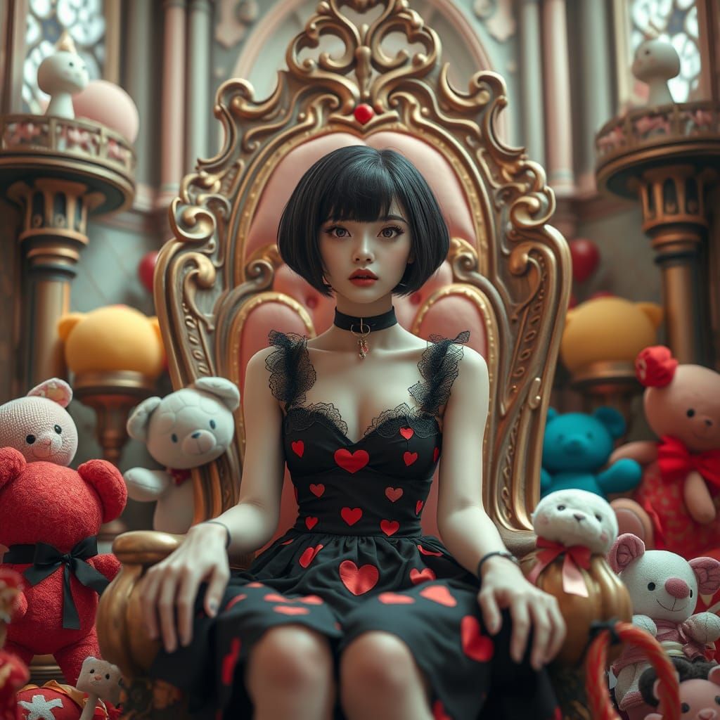 Yami Kawaii Thai Woman on Candy Throne