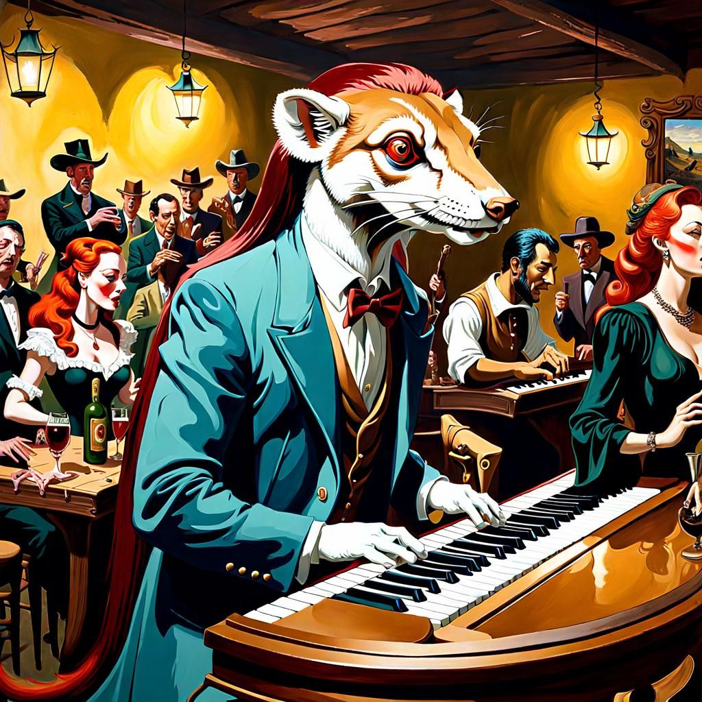 Weasel Cowboy Enters Surrealist Bar Scene
