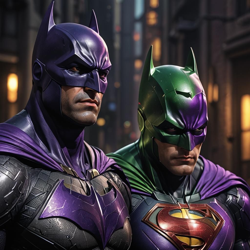Batman and Superman: Hyper-realistic Fantasy Concept Art