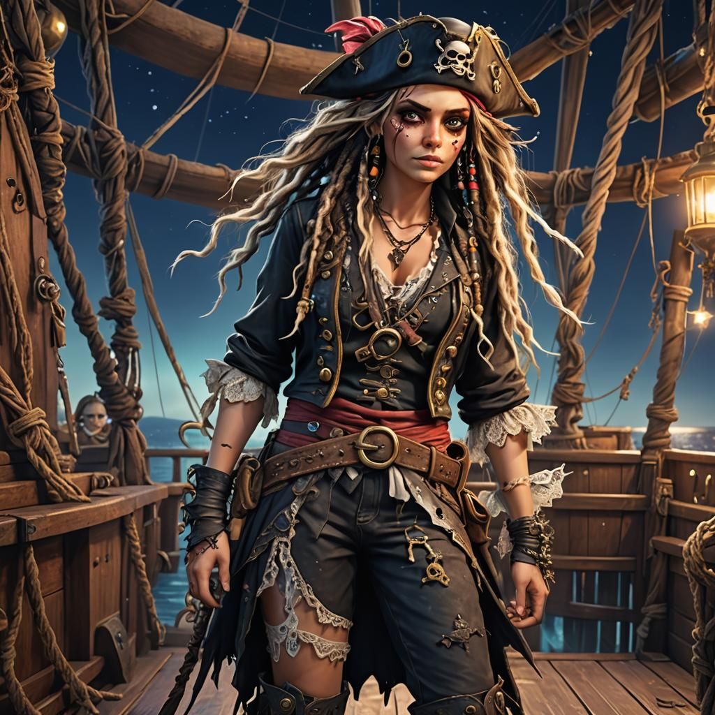 Mischievous Punky Pixie Pirate in 3D Digital Art