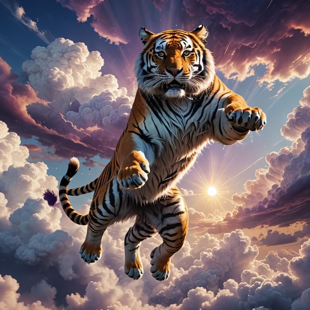 Cloud Tiger Leaping: Fantasy Concept Art