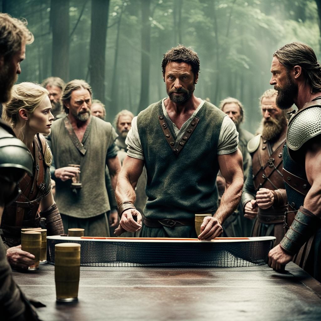 Celebrities Play Beer Pong with Vikings: Cinematic Still