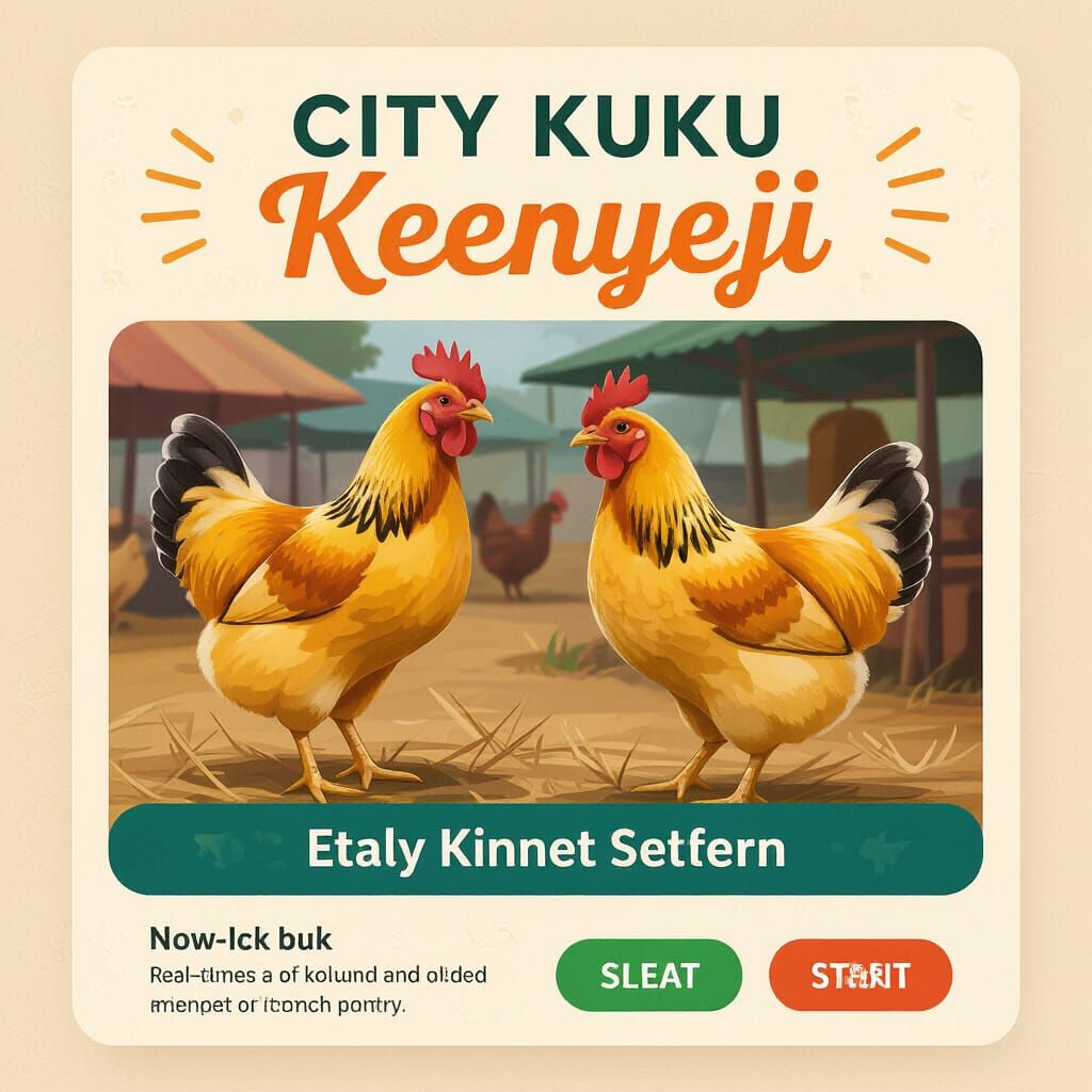 City Kuku Kienyeji Logo with Lively Chicken Illustrations