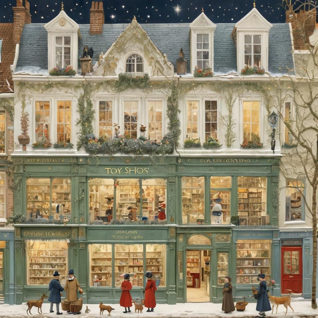 Whimsical Toy Shop Scene in Intricate Detail