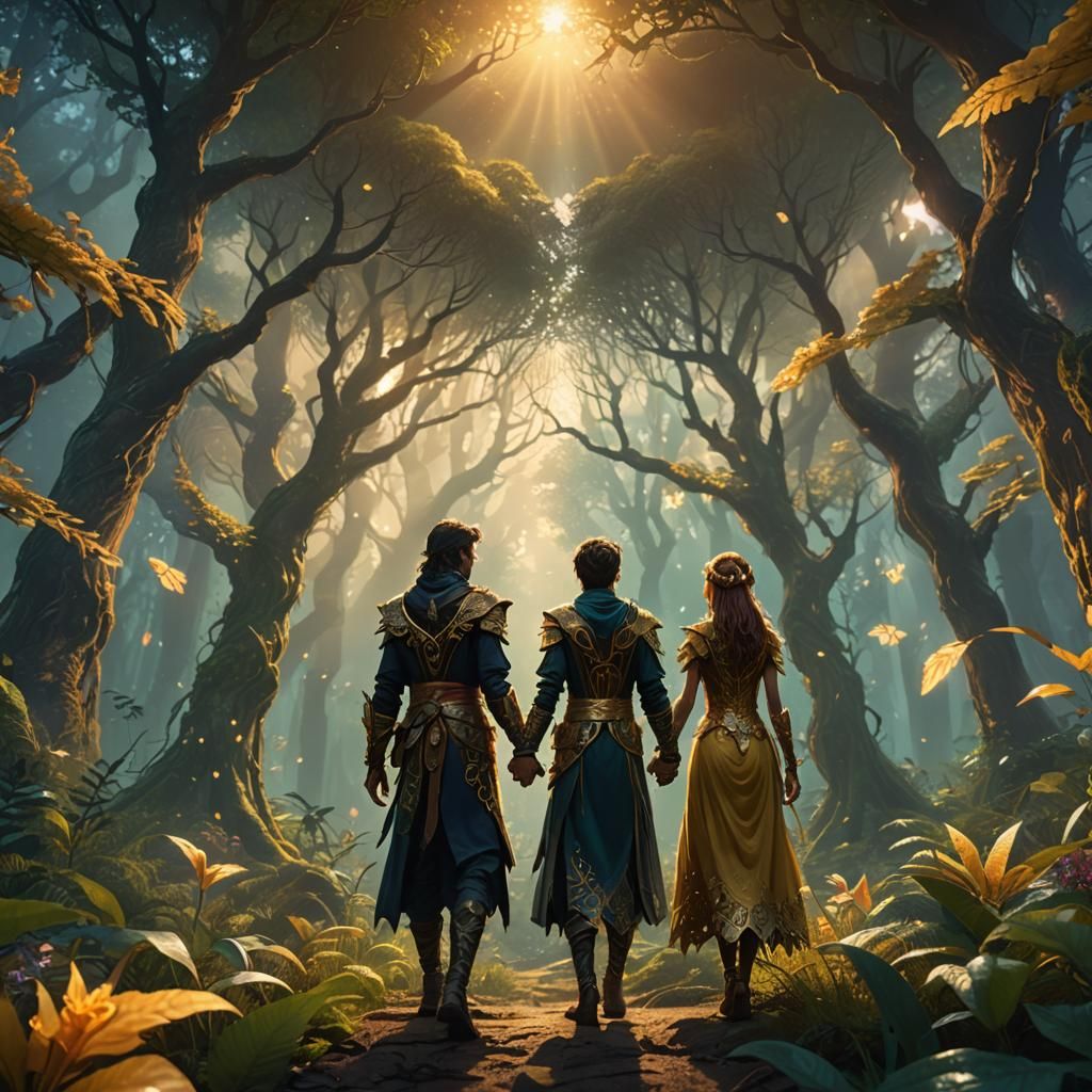 Mystical Forest Hand Holding: Fantasy Concept Art