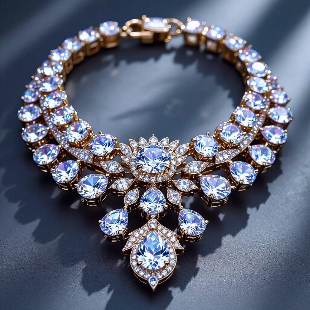 Diamond Necklace with Modern Design and Luxury Details