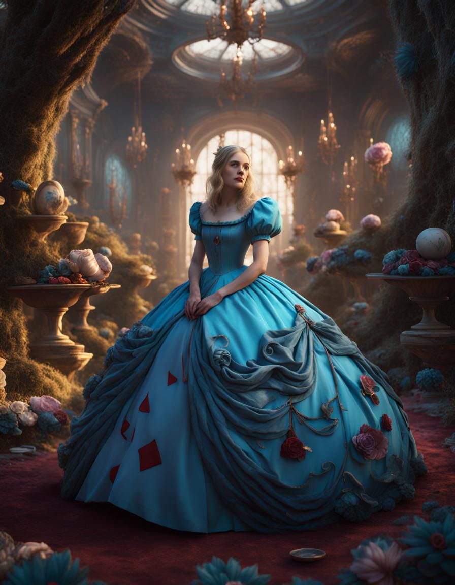 Fantastical Alice in Wonderland Ballgown Concept Art