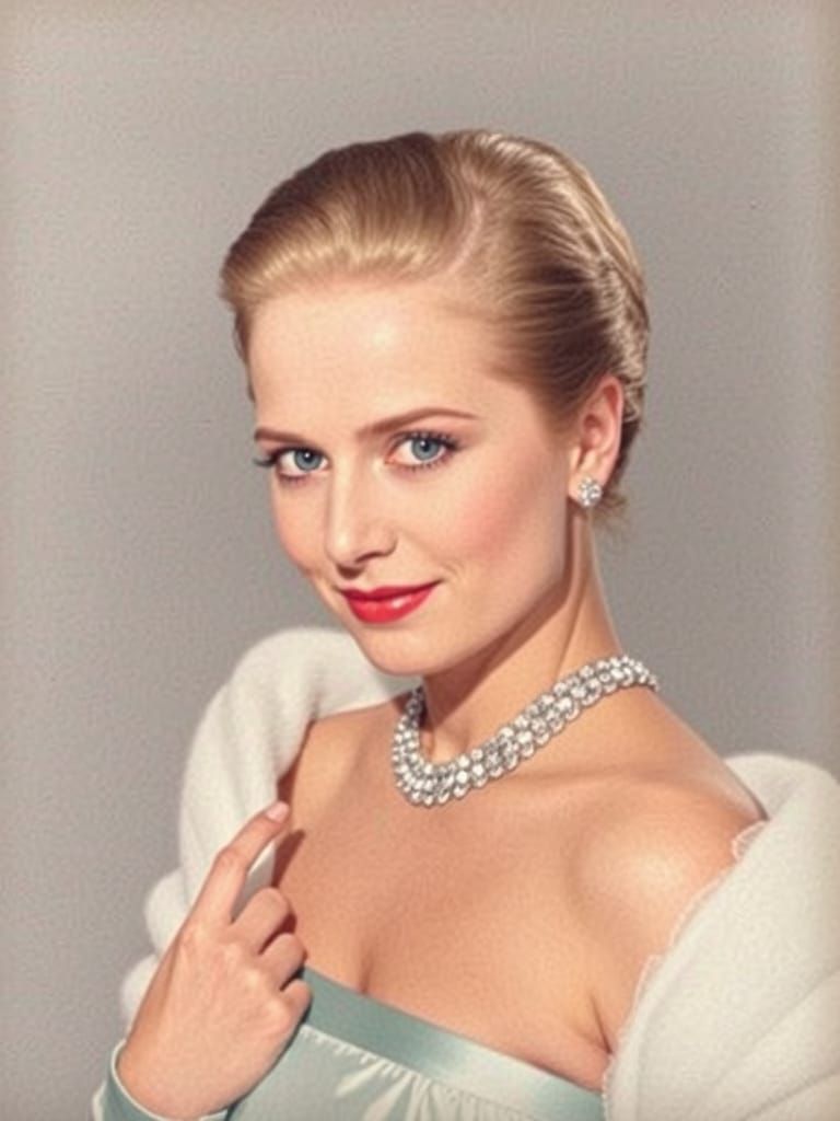 Classic Portrait of Actress in 1950s Style