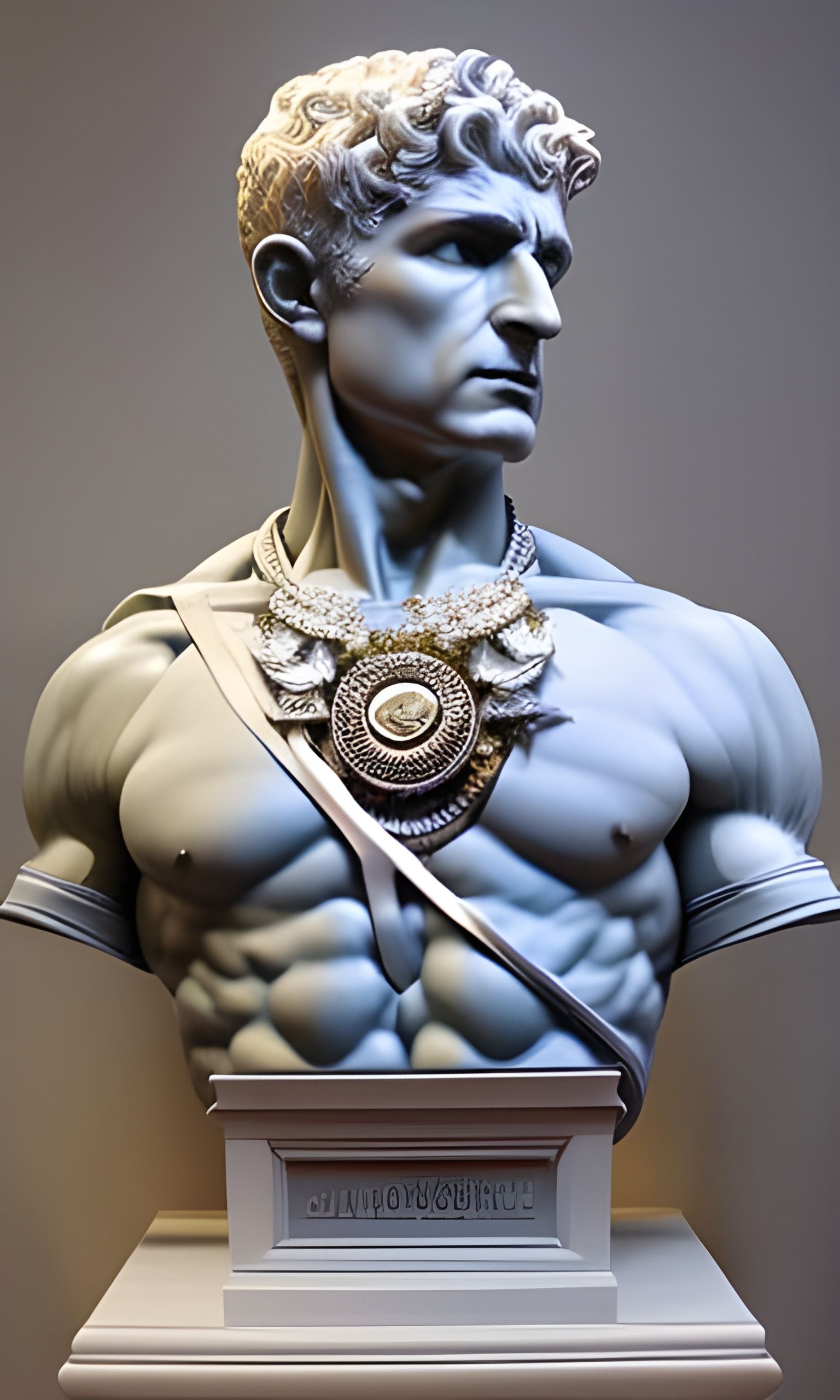 HD HQ epic monumental marble statue sculpture of Caesar. Int...