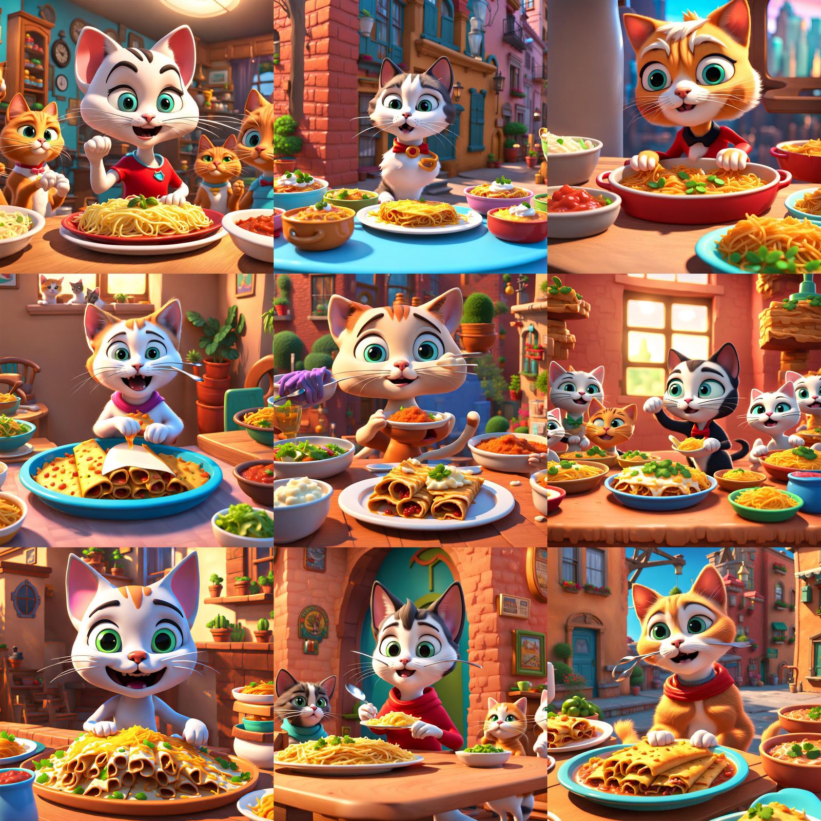 Cat's Enchilada Feast in New Cat City