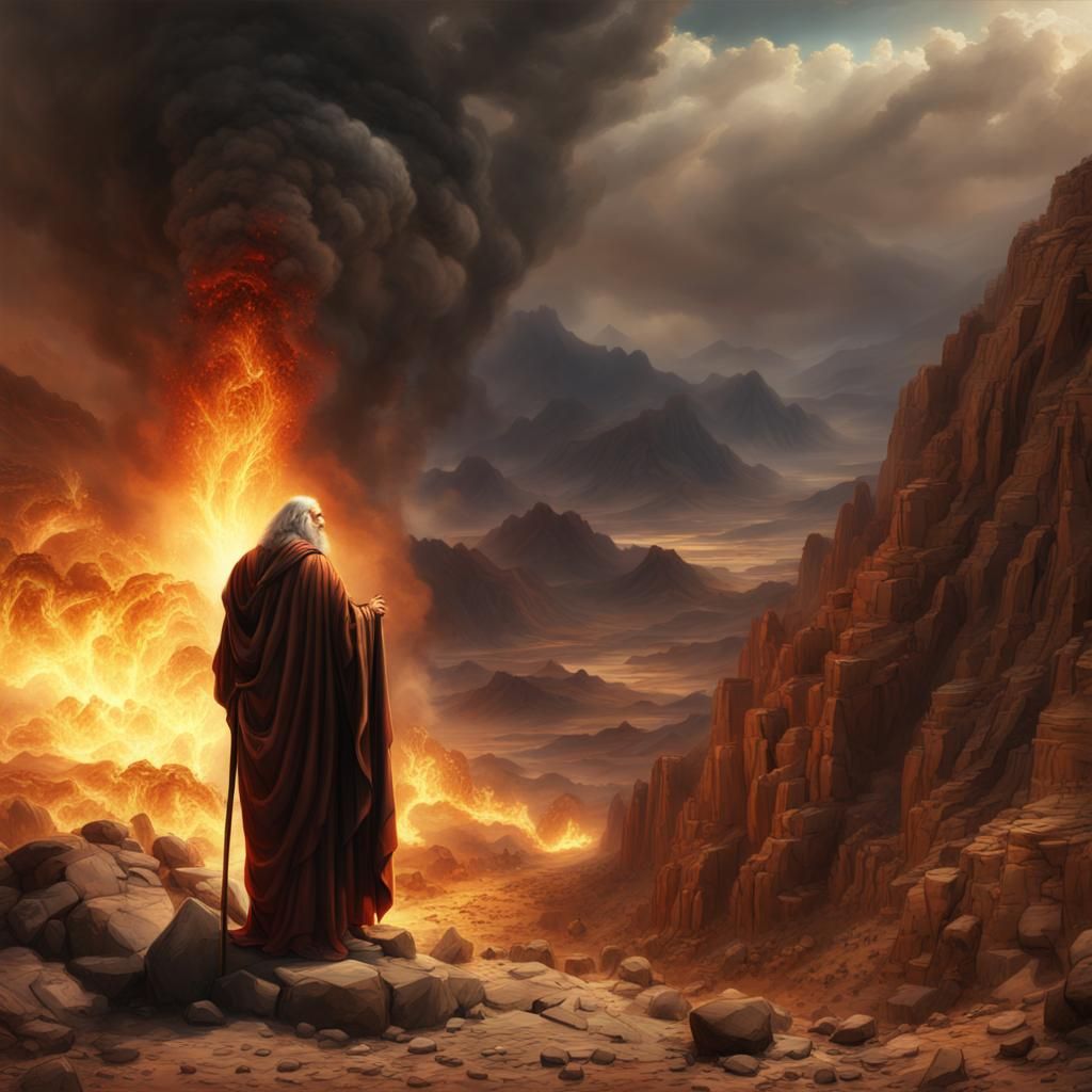 Moses and the Burning Bush: Digital Matte Painting