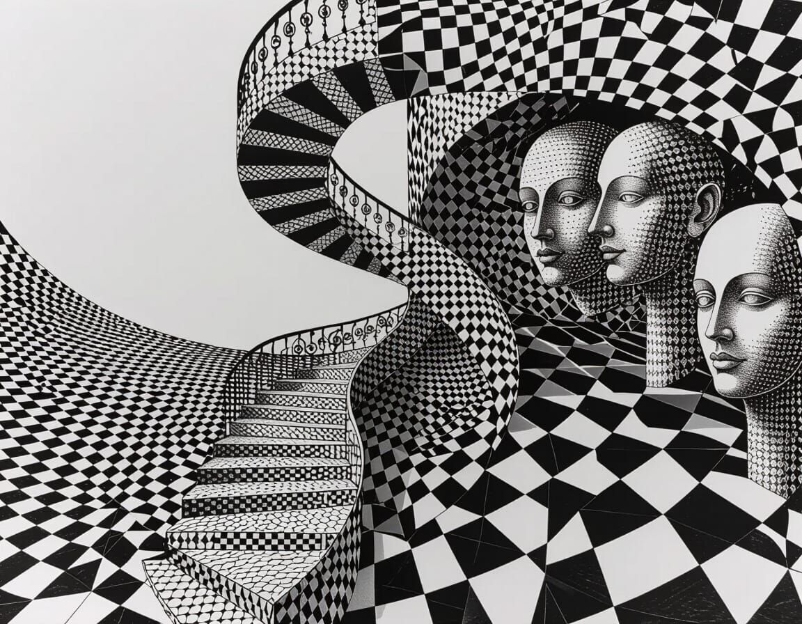 Surreal Wirework Sculpture Inspired by Klimt and Escher