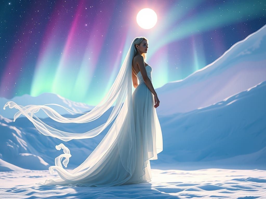 Ethereal Ice Princess in Winter Wonderland