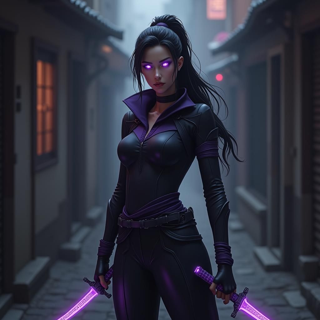 Ninja Assassin in Shadows: Matte Painting Concept Art