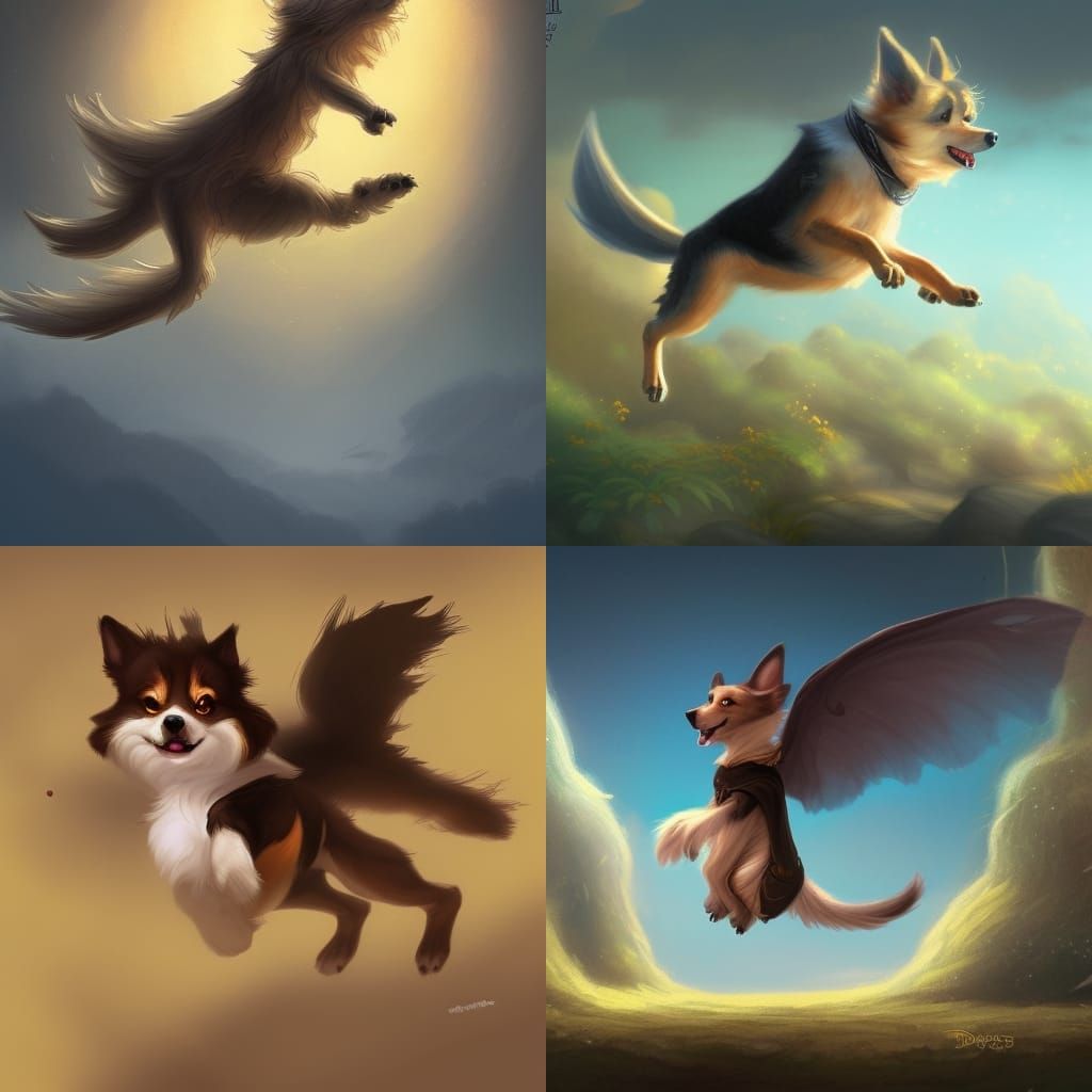 Magical Flying Dog in Disney Style