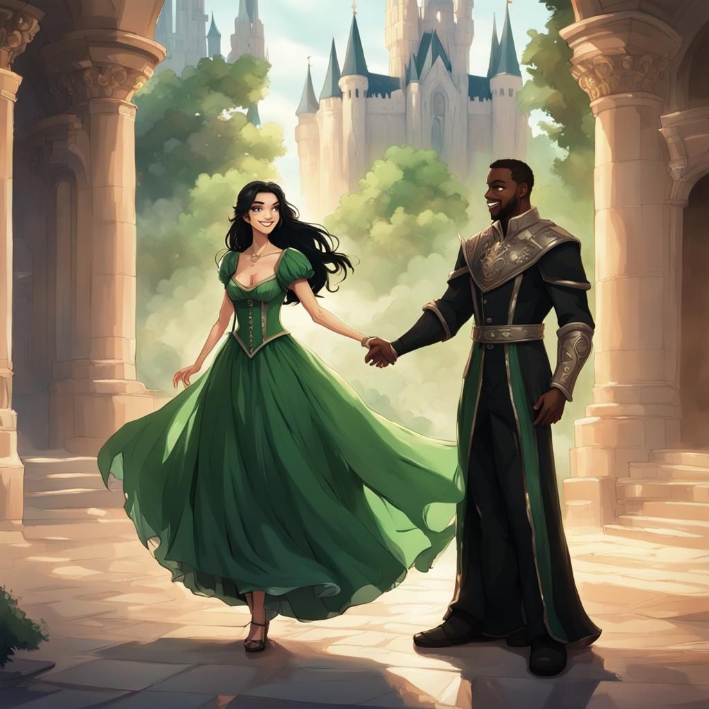 Smiling Princess and Prince in Acrylic Art