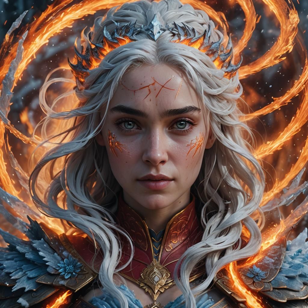 Ice and Fire Portrait in Unreal Engine 5