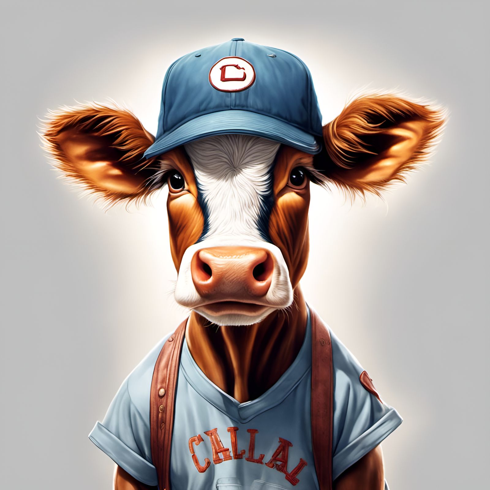 Adorable Cow Portrait in Animated Film Style