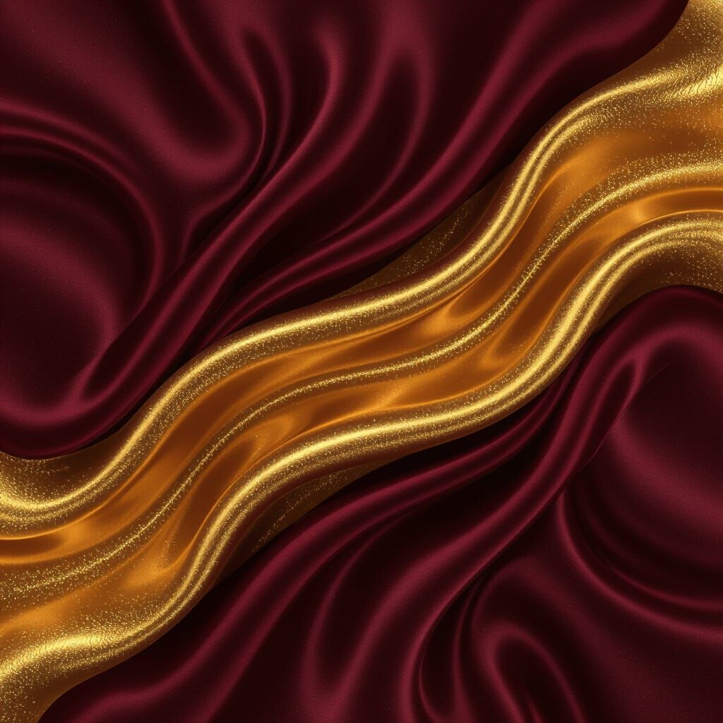 Liquid Gold and Burgundy Silk Luxury Background