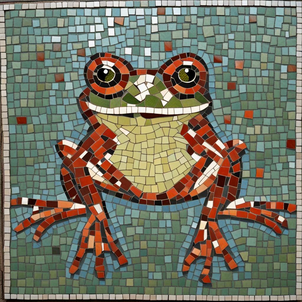 Vibrant Frog Mosaic