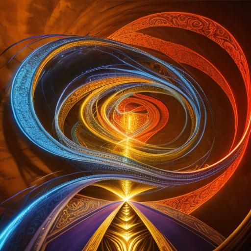 Psychedelic Fractal in Surrealist Abstract Oil Painting