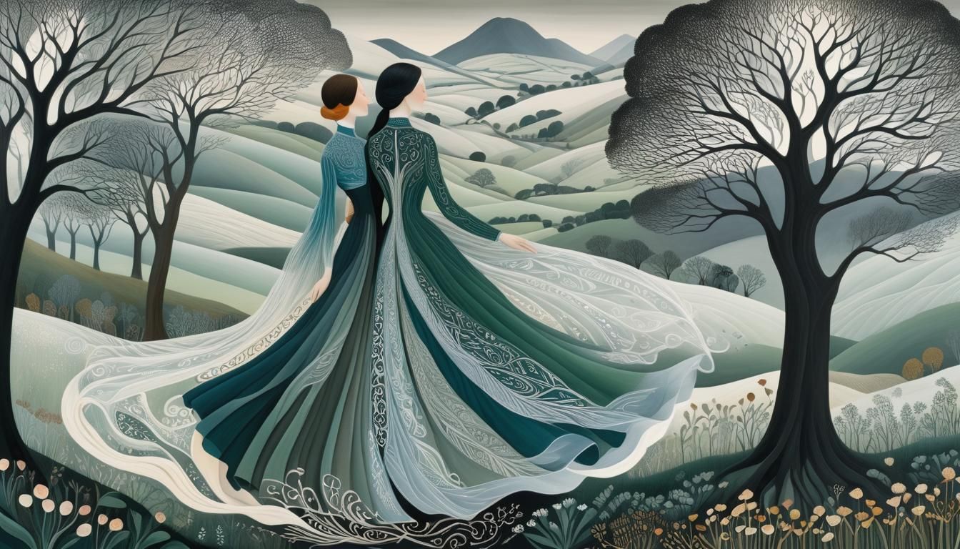 Ethereal Figures in Dreamlike Mindscape Concept Art