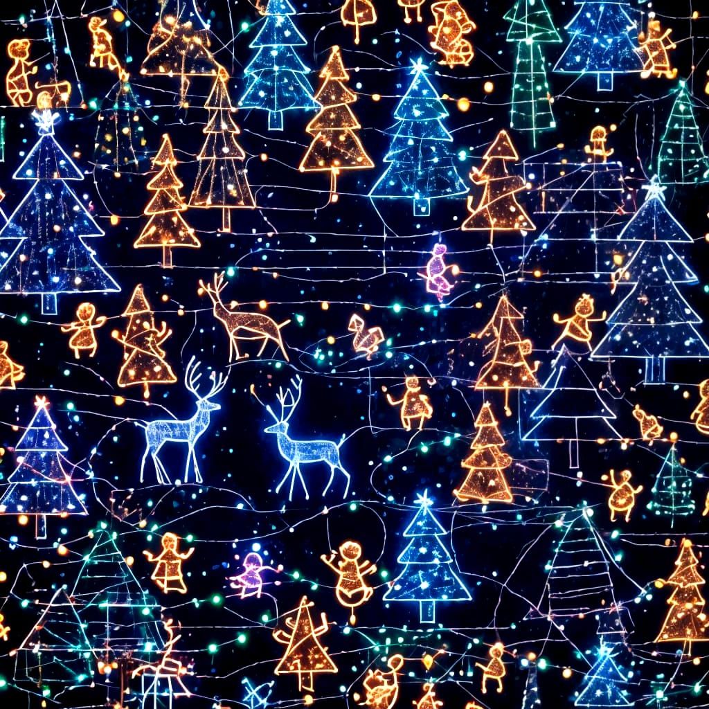 Complex Wireframe Christmas Light Display Schematic