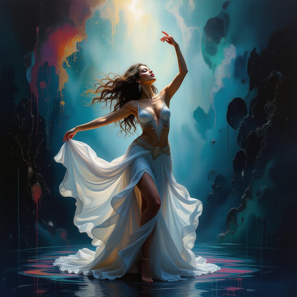 In a mesmerizingly fantastical artwork, in a LUIS ROYO style...