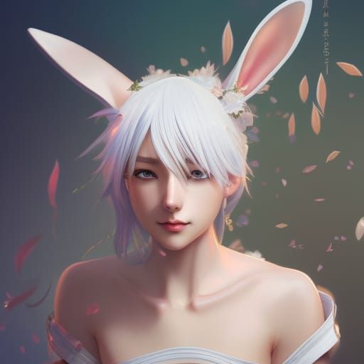 Anime Bunny Girl Portrait in Hyperdetailed Style