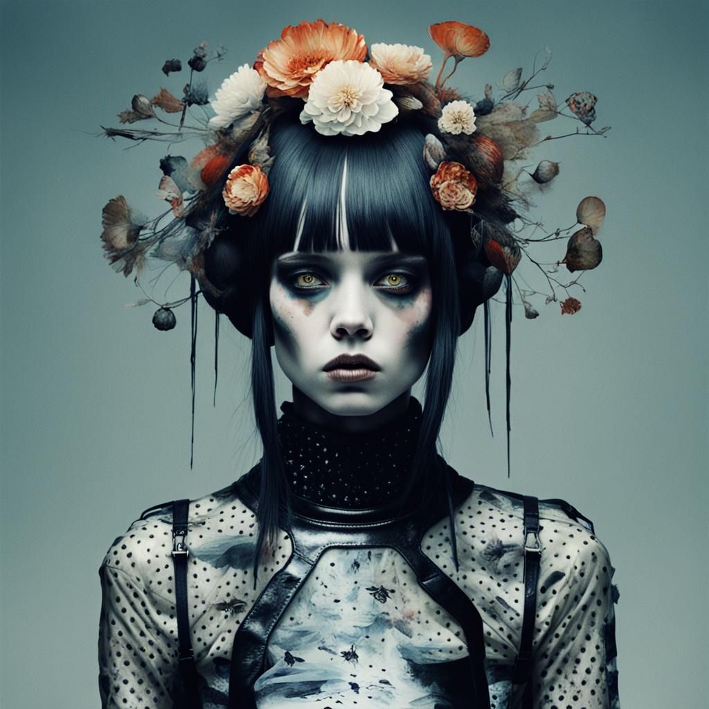 Grunge Style Portrait of Avant-Garde Model