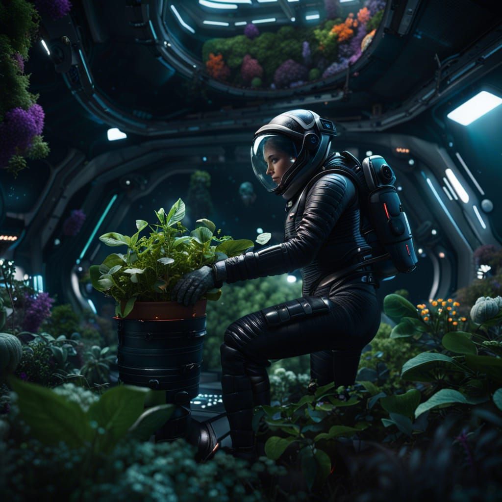 Gardening life on spaceship