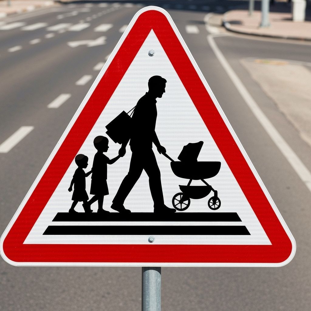 Traffic Sign: Family on Crosswalk in Daylight