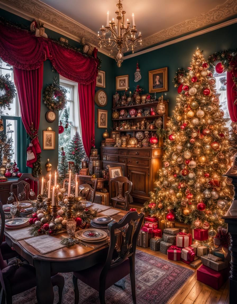 A house full of Christmas and ready for dinner