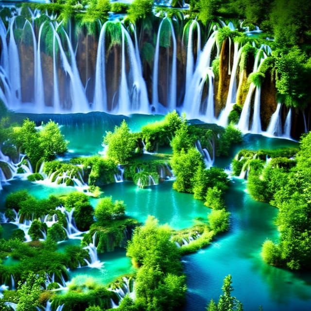 Plitvice Lakes, Croatia: Detailed Matte Painting