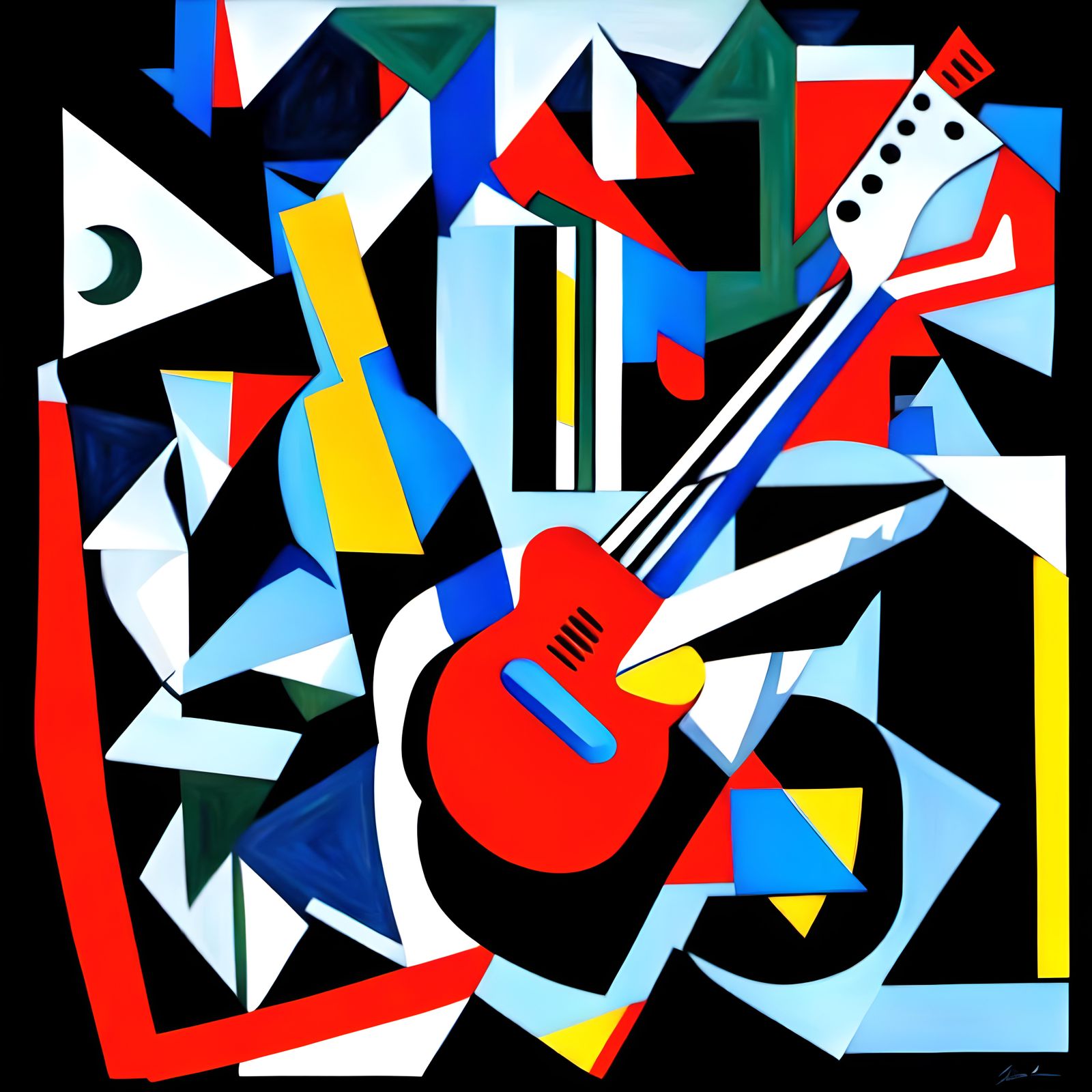 Cubist Interpretation of Dire Straits' Album Art