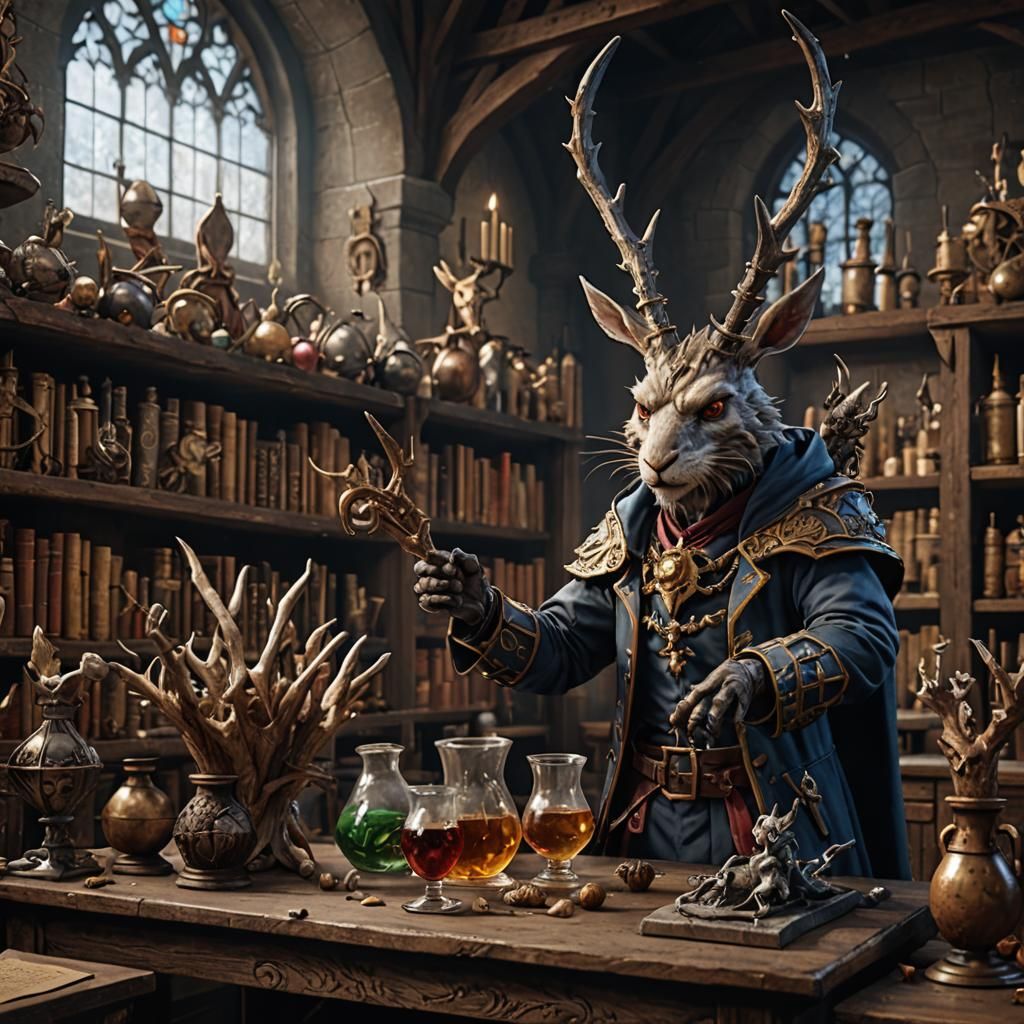 Dark Alchemist and Wolpertingers in Medieval Lab