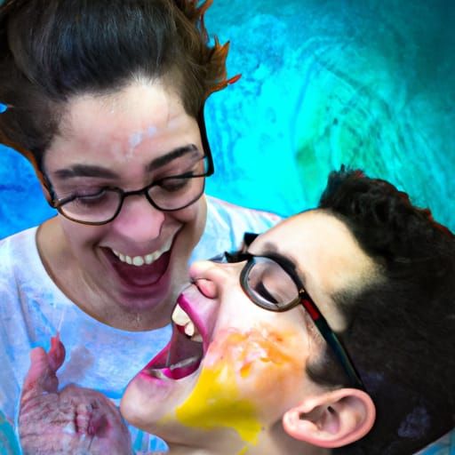 Happy Mother and Son: Hyperrealistic Splash Art