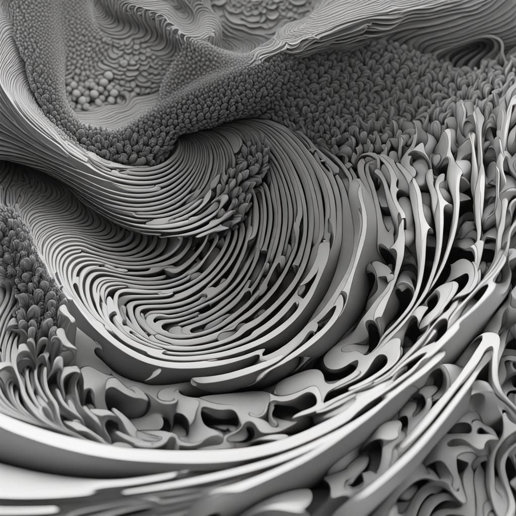 Abstract Vector Fractal with 3D Shading