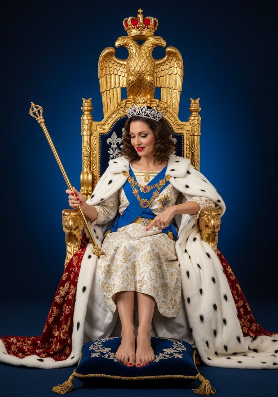 French Empress on Golden Throne in Leibovitz Style