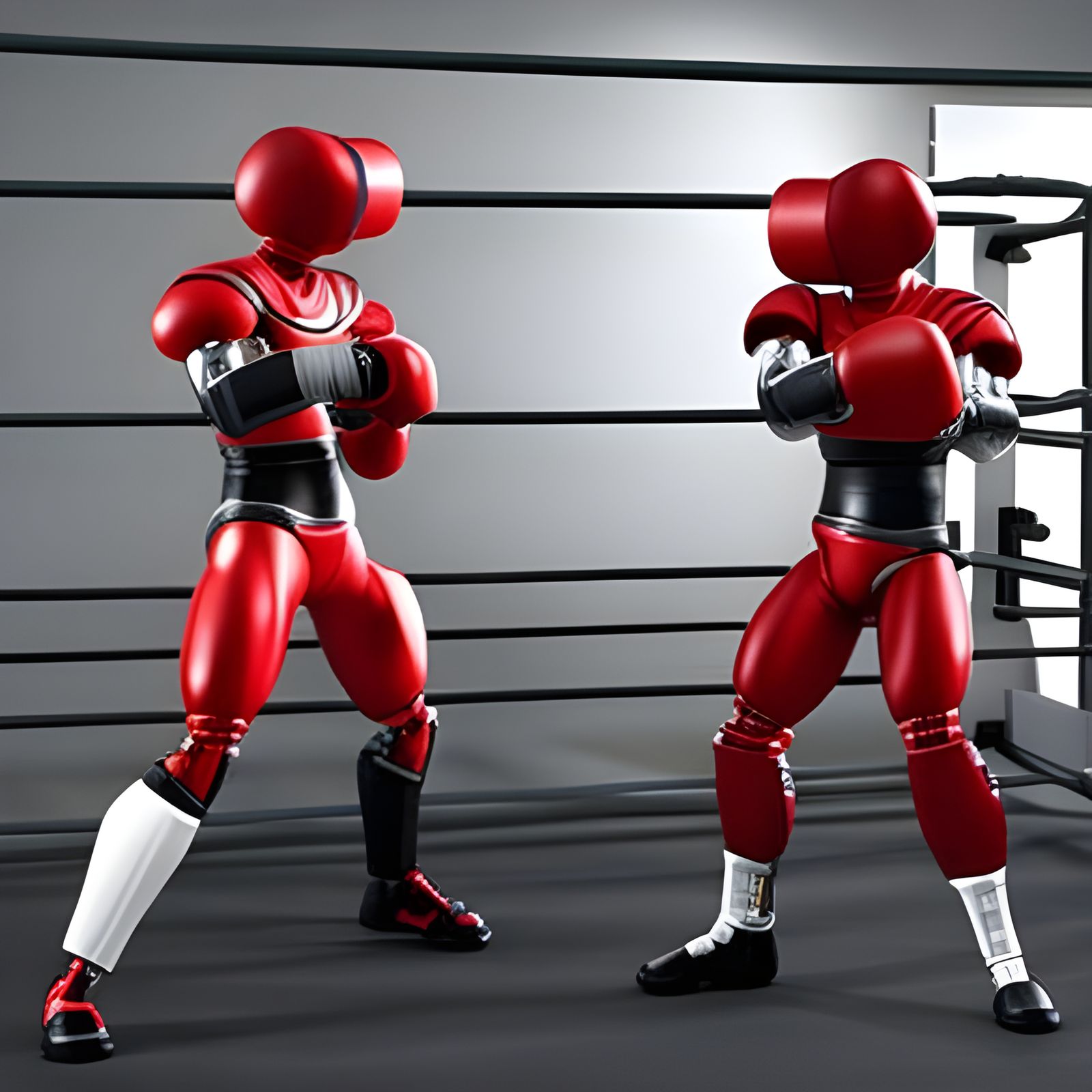 Cybernetic Boxer with Robotic Enhancements