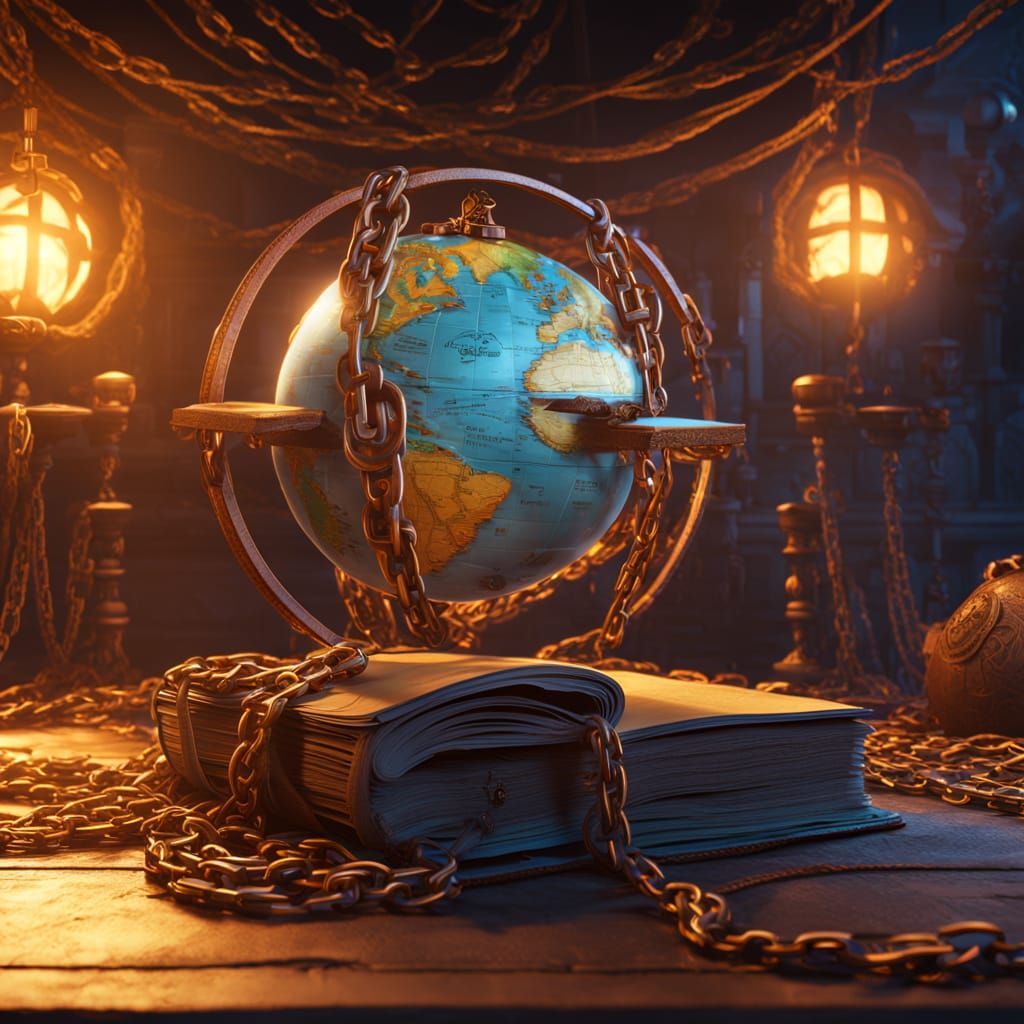 Globe in Chains: Fantasy Book Cover Art