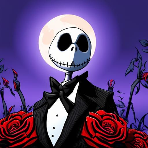 Jack Skellington in Gothic Rose Garden