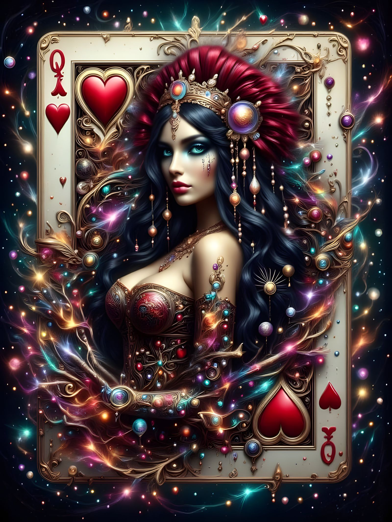 Queen of Hearts Emerges from Vintage Card